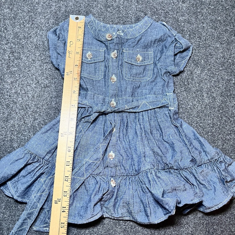 Ralph Lauren Short Sleeve Denim Dress with Diaper‎ Cover Girls 9 months - Picture 8 of 8